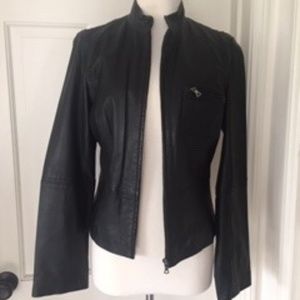 Tahari Black Leather Jacket